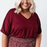 Too Lovely Shift Top In Wine Curves Image - 1