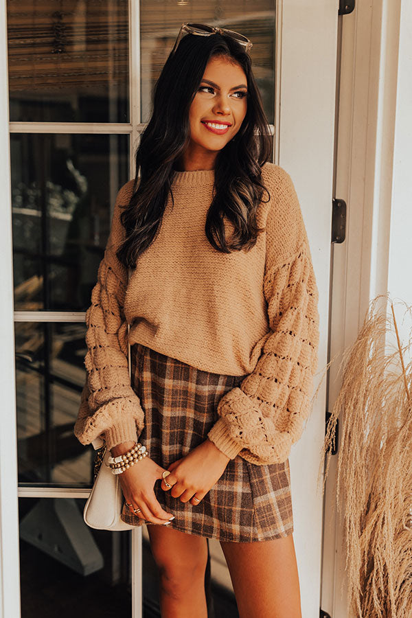 Campfire Crush Knit Sweater In Iced Latte