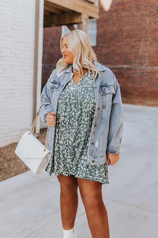 Forever Stylish Floral Dress in Dark Pear Curves