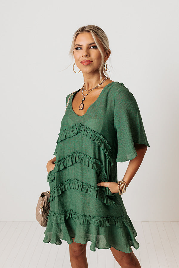 Denver Coffee Date Shift Dress In Green • Impressions Online Boutique