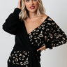 The Chill Down Leopard Wrap Sweater In Black Image - 1