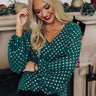 Style A La Mode Polka Dot Shift Top in Hunter Green Image - 1