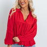 The Bayle Babydoll Shift Top in Red Image - 1