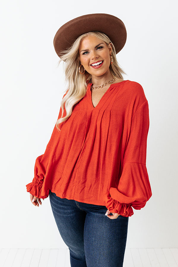Santa Cruz Chic Shift Top In Tangerine Curves Image - 2