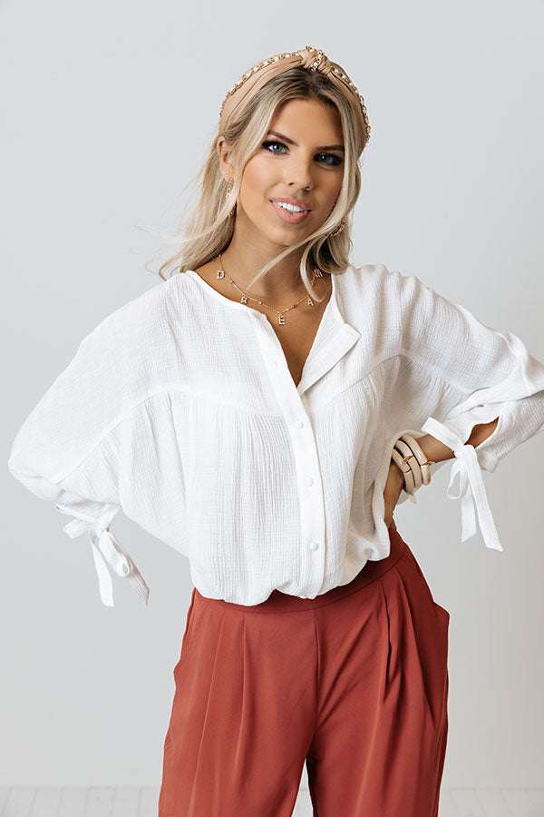 Made For Each Other Shift Top In White