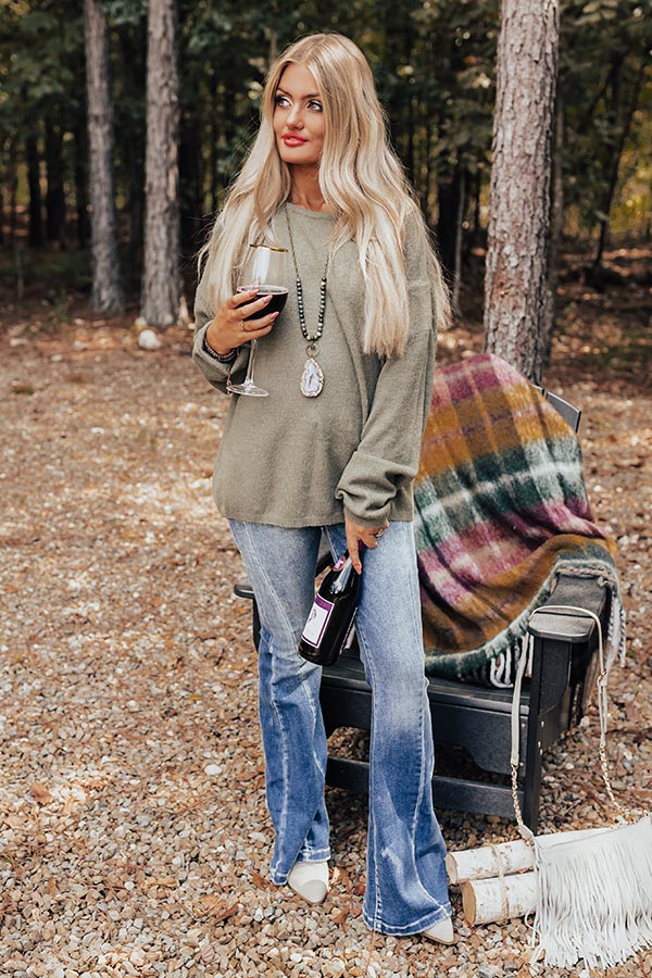 Simply At Ease Shift Sweater In Sage Image - 3