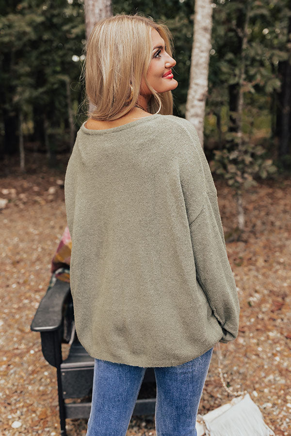 Simply At Ease Shift Sweater In Sage Image - 4