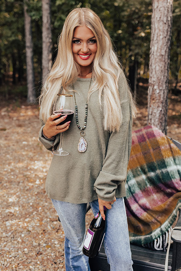 Simply At Ease Shift Sweater In Sage Image - 5