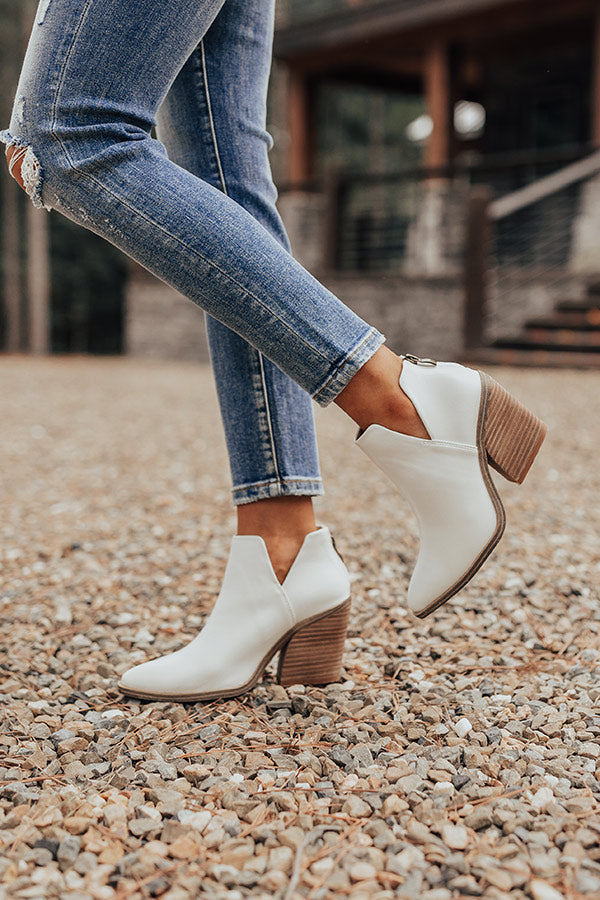 The Jackson Faux Leather Bootie In White Image - 2