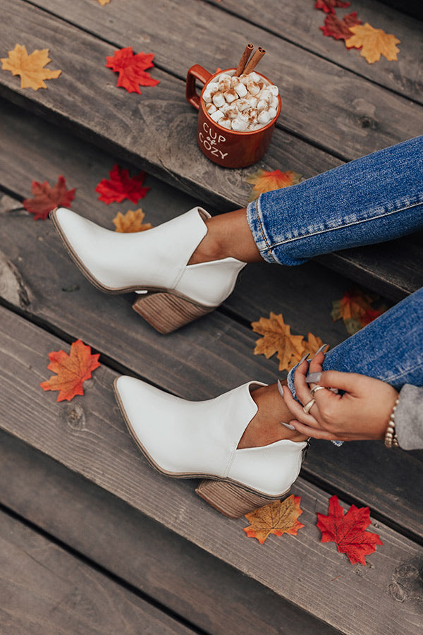 The Jackson Faux Leather Bootie In White Image - 1