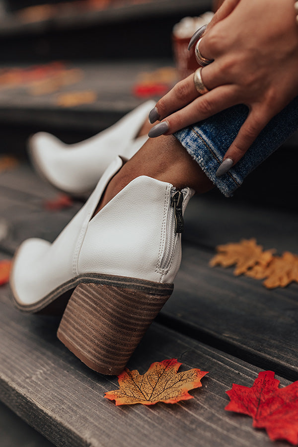 The Jackson Faux Leather Bootie In White Image - 3