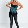 The Sansa Lace Trim Tank In Teal Image - 1