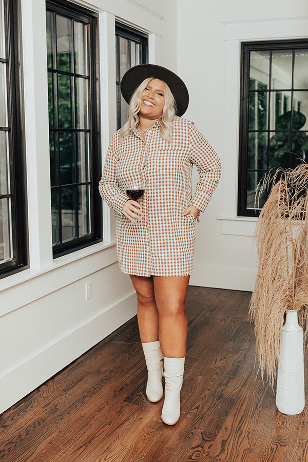 Count Your Blessings Gingham Dress Curves