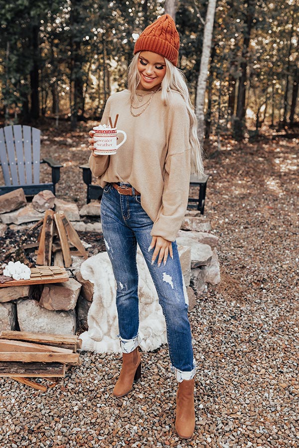 Simply At Ease Shift Sweater In Beige Image - 5