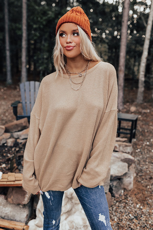 Simply At Ease Shift Sweater In Beige Image - 3