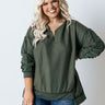 Sundown Chill Sweatshirt In Olive Curves Image - 1