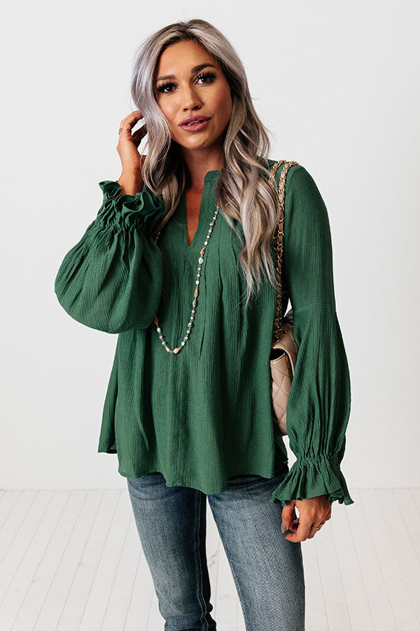 Santa Cruz Chic Shift Top In Hunter Green Image - 1