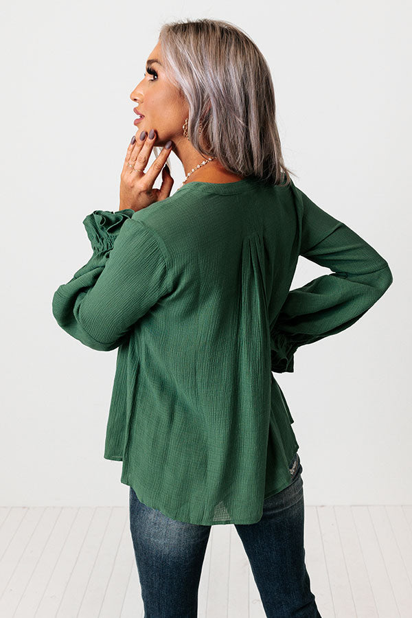 Santa Cruz Chic Shift Top In Hunter Green Image - 5