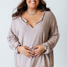 Sundown Chill Sweatshirt In Warm Taupe Curves Image - 1