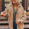 Corduroy Cutie Button Up Top In Khaki Image - 1