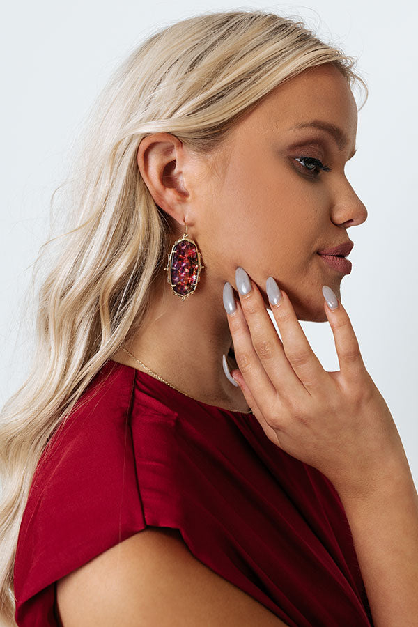 Kendra Scott Baroque Ella Gold Drop Earrings in Mauve Abalone Image - 1