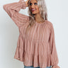 Infinitely Grateful Babydoll Top In Latte Image - 1