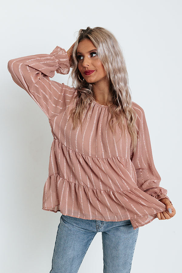 Infinitely Grateful Babydoll Top In Latte Image - 5