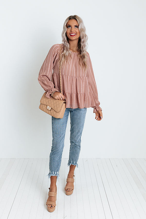 Infinitely Grateful Babydoll Top In Latte Image - 2