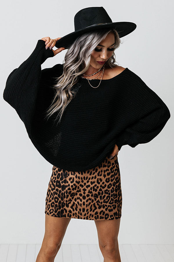 Reach For The Moon Knit Sweater In Black