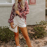 Pumpkin Patch Please Floral Shift Top In Merlot Image - 1