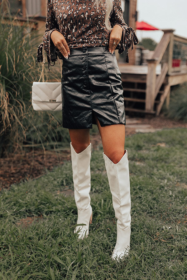 Remember Tonight Faux Leather Skirt