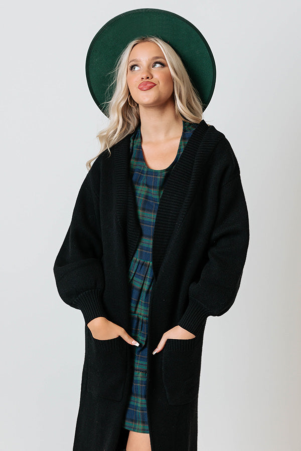 Cozy Honey Duster Cardigan In Black • Impressions Online Boutique