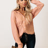 Mindfulness Button Up Top in Peach Image - 1
