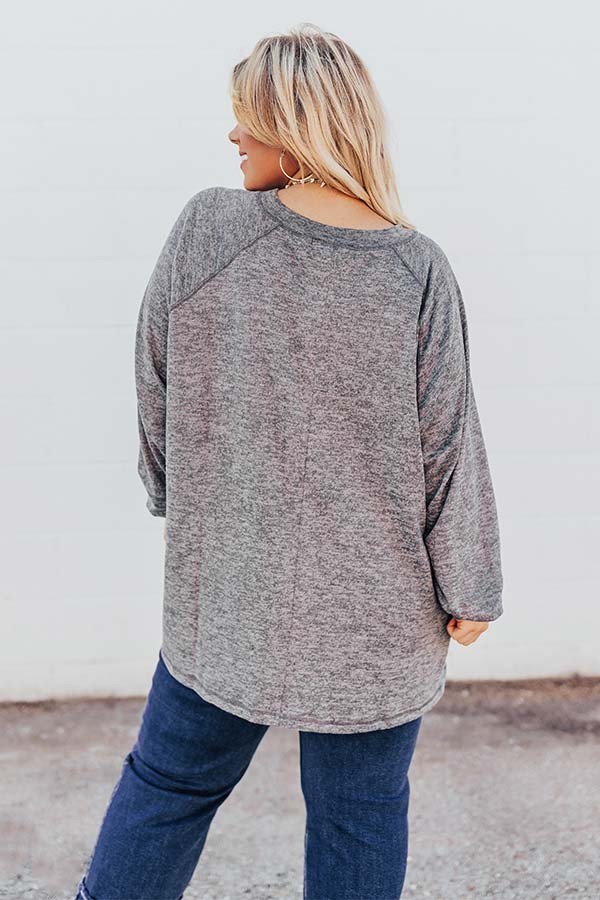 Mirror Image Shift Top In Dark Grey Curves Image - 3