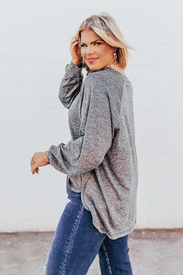 Mirror Image Shift Top In Dark Grey Curves Image - 2