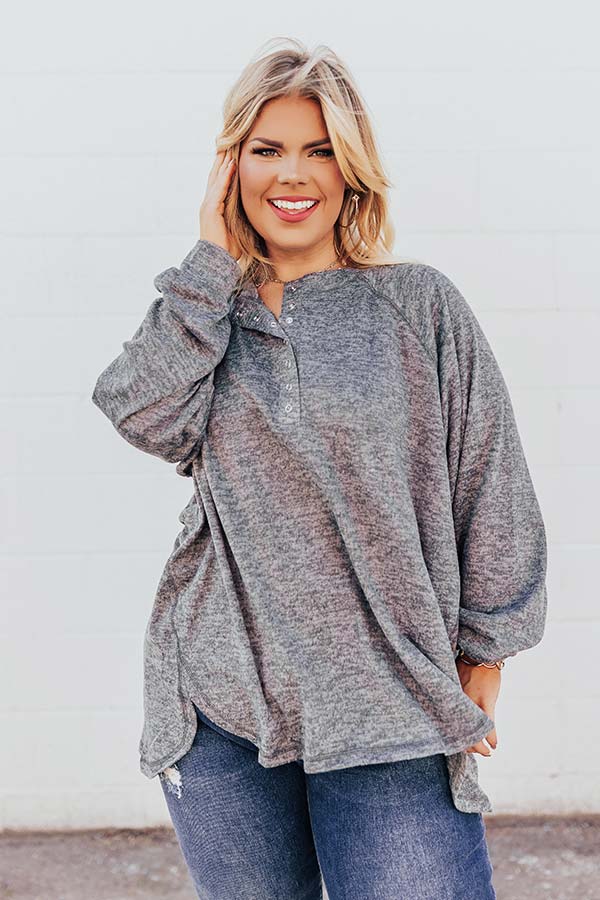 Mirror Image Shift Top In Dark Grey Curves Image - 4