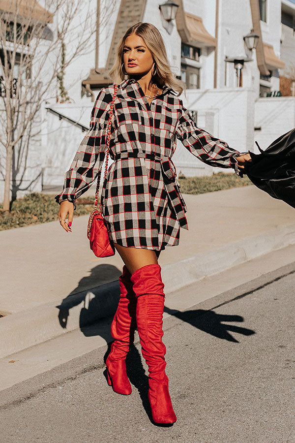 Cocoa Classic Checkered Dress Image - 3