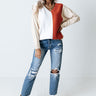 Faded Days Colorblock Sweater In Light Beige Image - 1