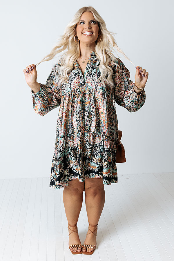 Happy Hour Fun Floral Shift Dress Curves Image - 5