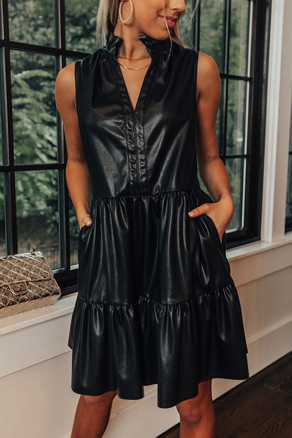 Rockstar Appeal Faux Leather Dress Image - 3