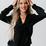 Nashville Lights Front Tie Top In Black Image - 1