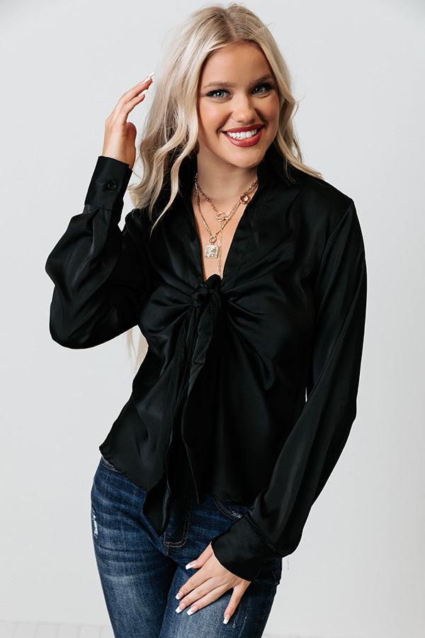 Nashville Lights Front Tie Top In Black Image - 4