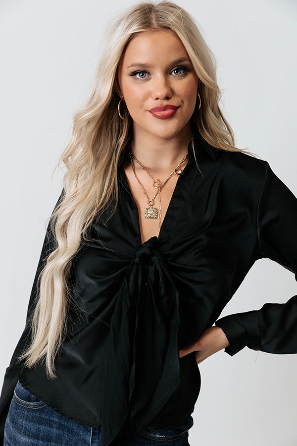 Nashville Lights Front Tie Top In Black Image - 5