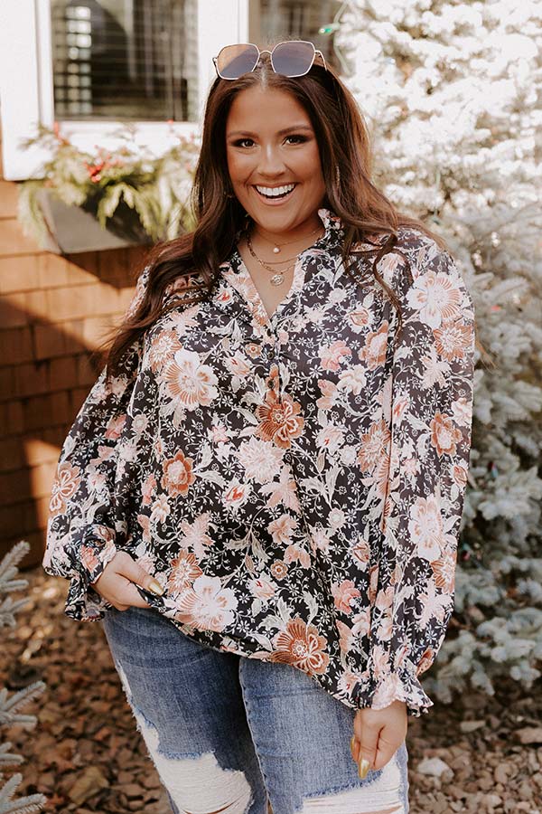 Bistro Bliss Floral Shift Top Curves