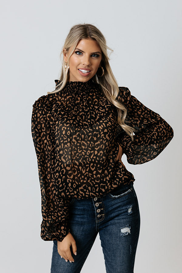 Have A Great Time Leopard Shift Top