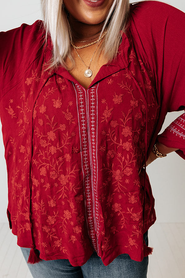 Tavern Nights Embroidered Shift Top Curves Image - 2