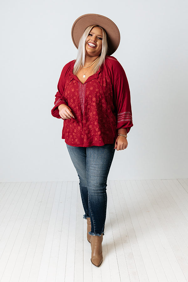 Tavern Nights Embroidered Shift Top Curves Image - 1