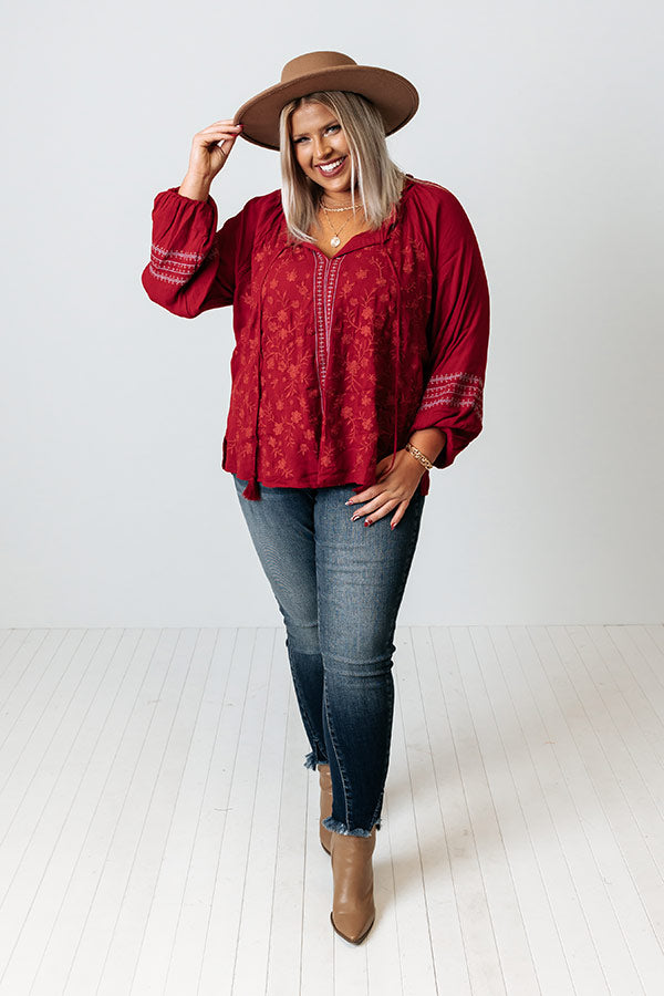 Tavern Nights Embroidered Shift Top Curves Image - 5