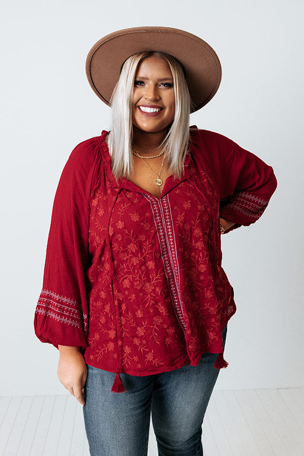 Tavern Nights Embroidered Shift Top Curves Image - 3