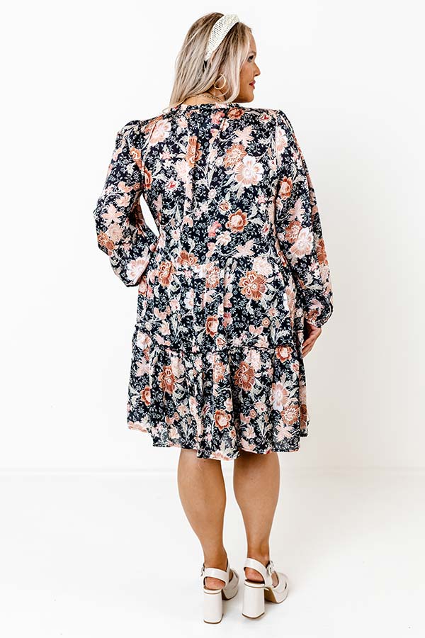 Simply Flourishing Floral Shift Dress Curves Image - 3